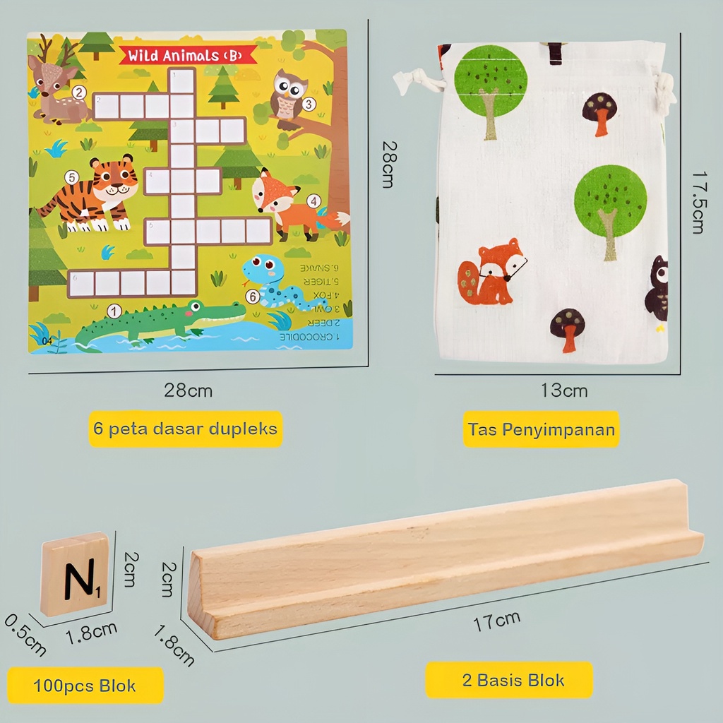 6pcs Puzzle Kayu Mainan Edukasi Anak Laki Laki Perempuan | Crossword Game | Kado Ulang Tahun Anak Cowok Cewek Terbaru 2023