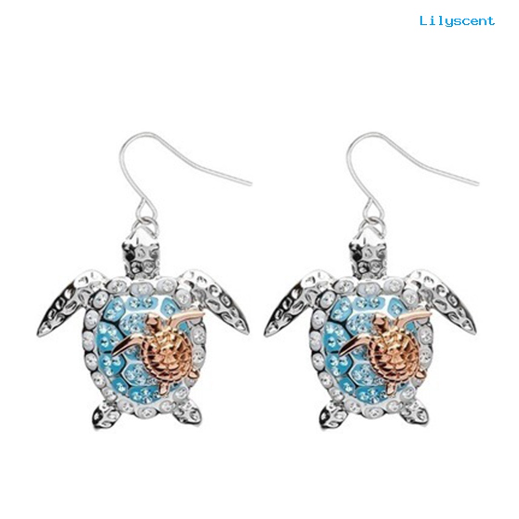 [LS] Mom Loves You Forever Sea Turtle Pendant Kalung Cincin Ear Hook Anting Set