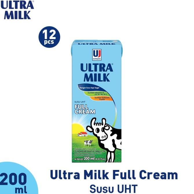 

Ultra Milk Susu UHT Full Cream 12x200ml TERLARIS TERPERCAYA ORIGINAL