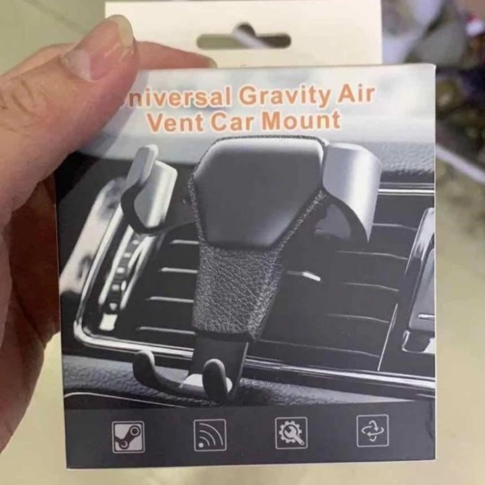 Gravity Car Holder Air Vent Holder HP Di Lubang AC Auto Fit - Hitam