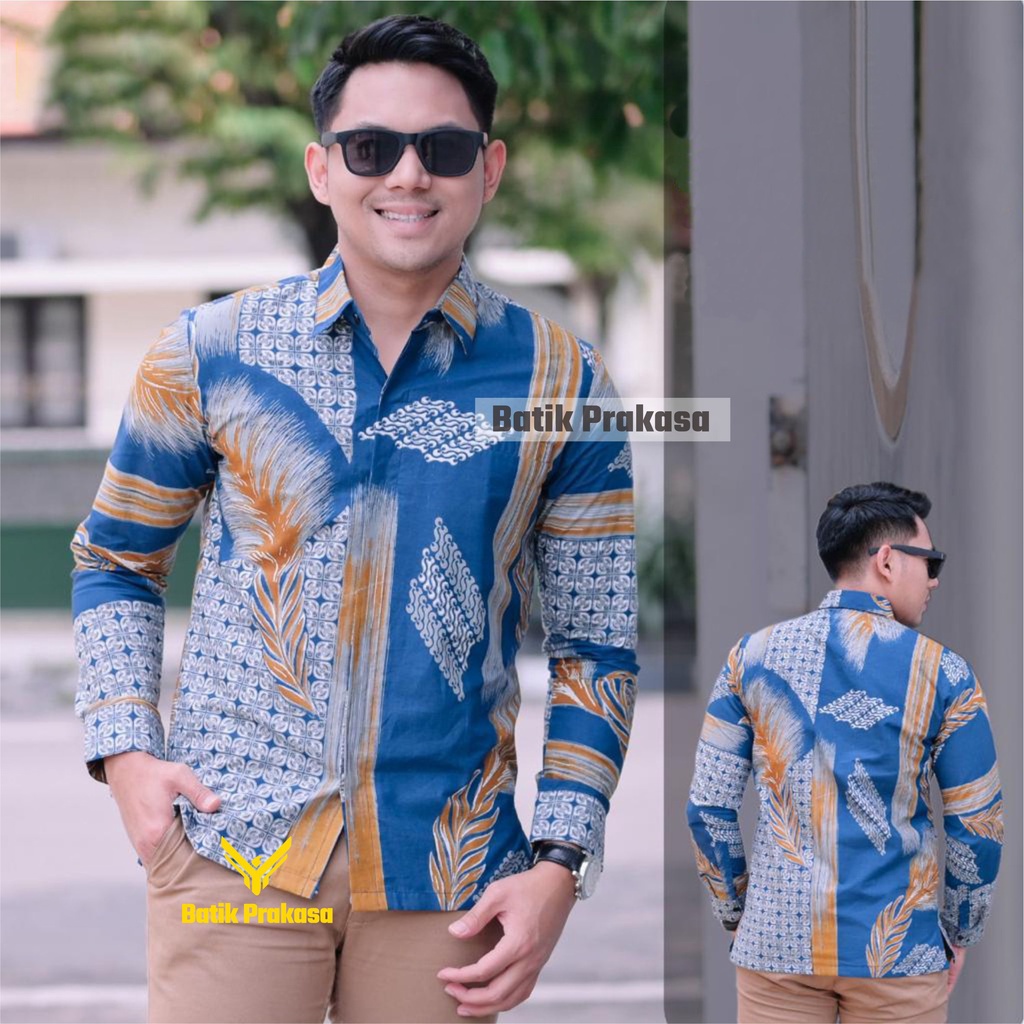 Kemeja Batik Prakasa Motif Laksana Nagari Slimfit Lengan Panjang Batik Solo