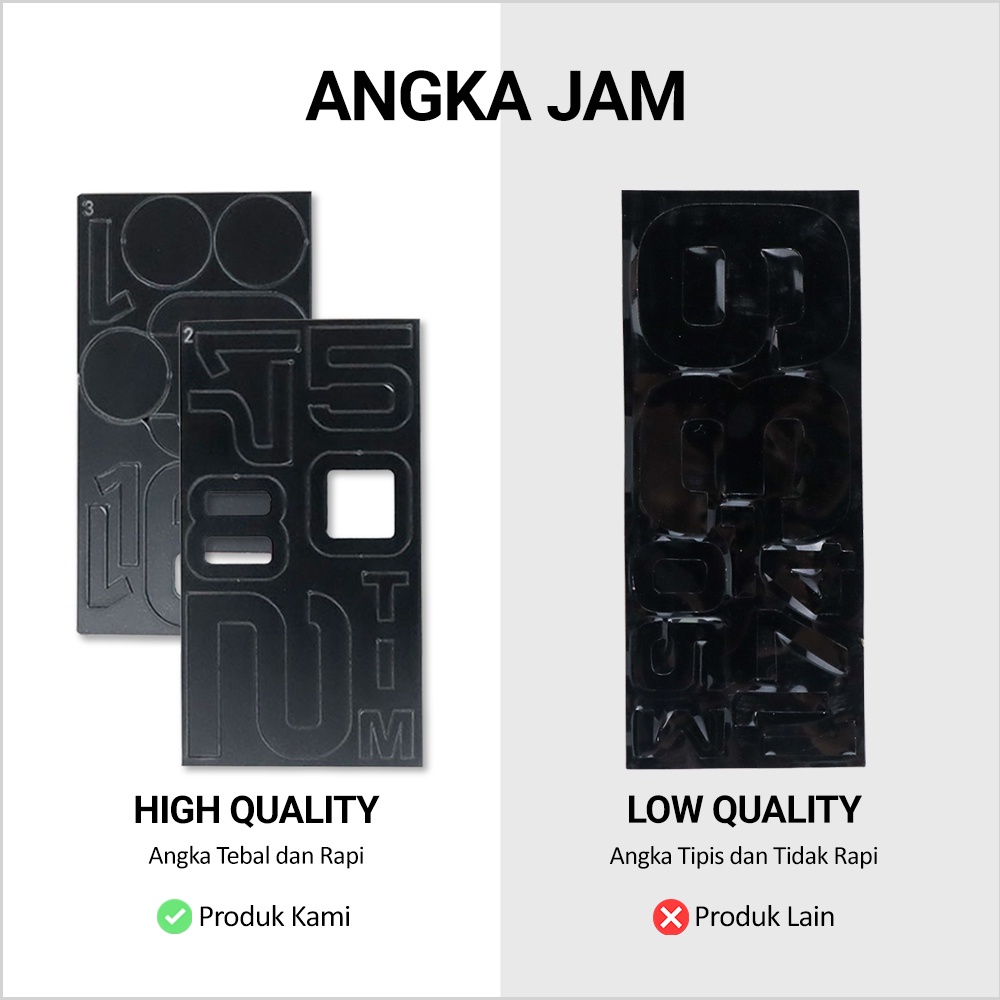 Jam Dinding Besar DIY Giant Wall Clock Aryclic Underline Angka - JM-09