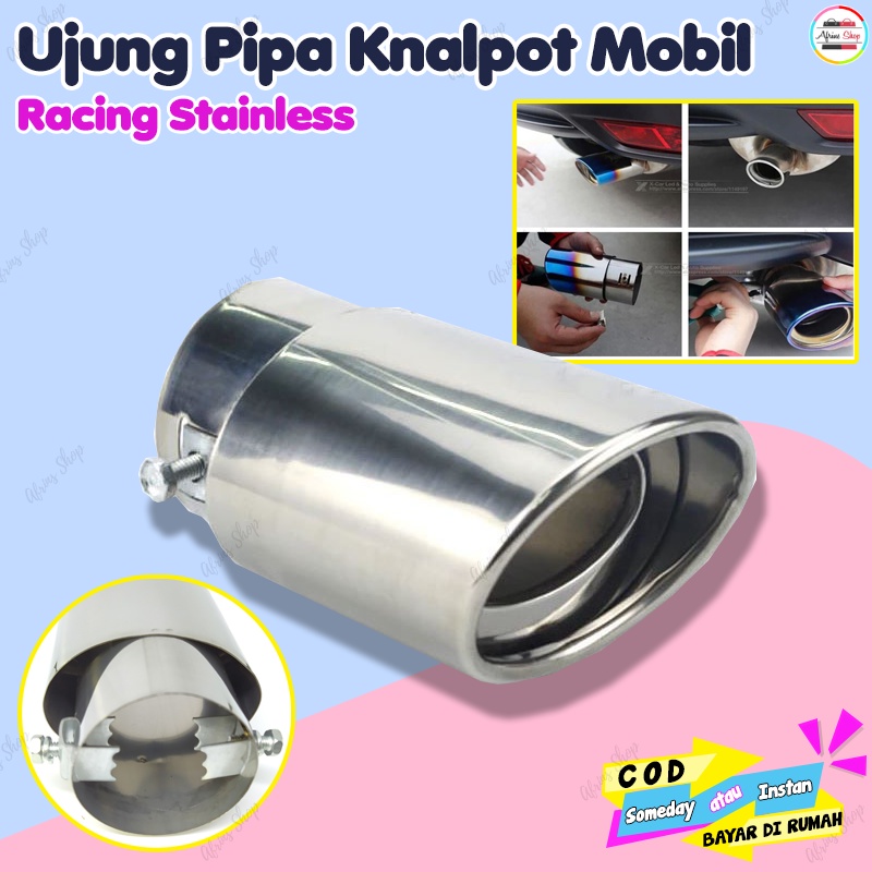 Pipa Ekor Knalpot Ujung Pipa Knalpot Mobil Racing - Silver