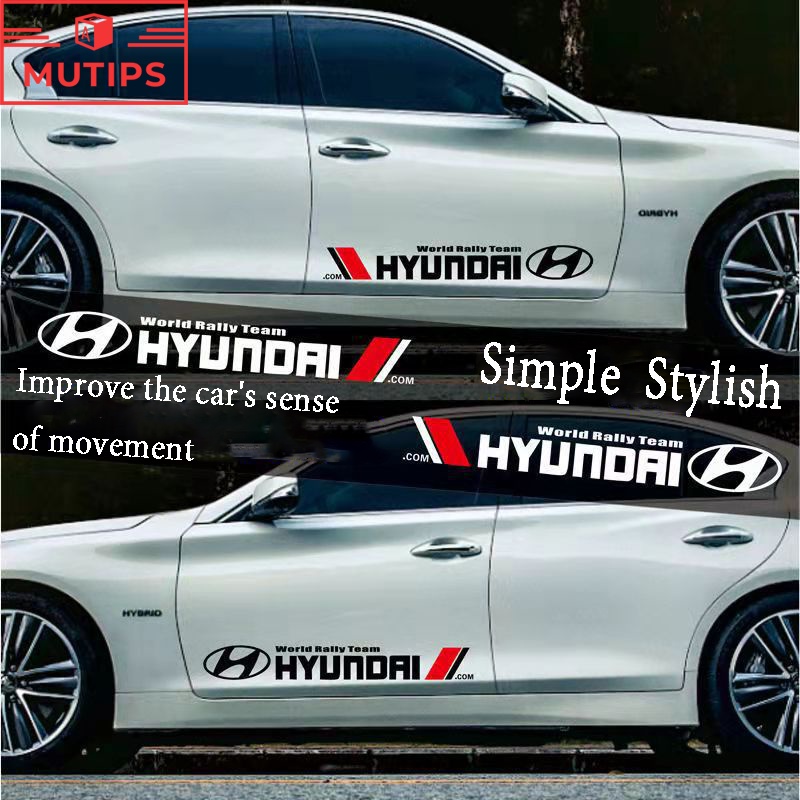 Hyundai 2Pcs Body Mobil Pintu Samping Anti Air Stiker Penutup Lecet Untuk Atoz i20 Trajet H1 i10 Getz Aksen Kona Santa Fe