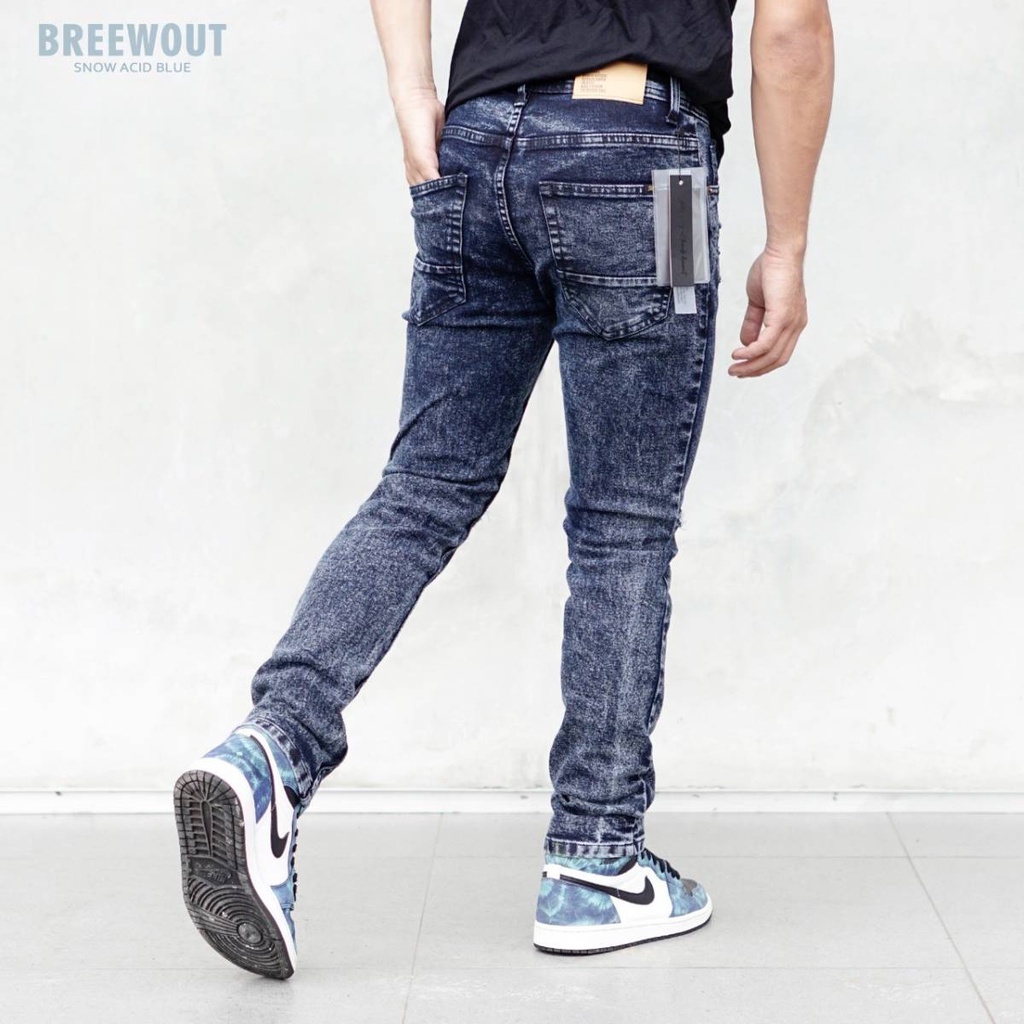 Celana Panjang Pria Jeans Premium Sobek Lutut / Jeans pria sobek lutut tidak tembus  / Celana jeans distro abu model sobek kekinian / Celana Jeans Pria Skinny Slimfit Ripped Stretch Meral