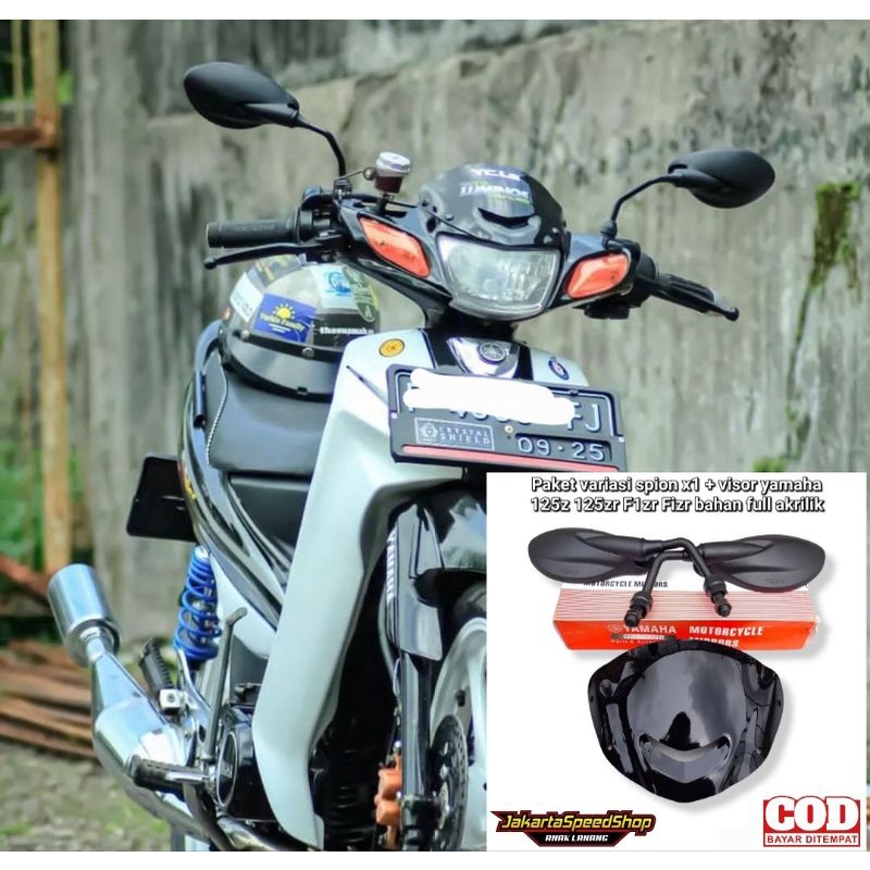 Paket visor yamaha fizr plus kaca spion x1 universal pnp fizr 125z 125zr