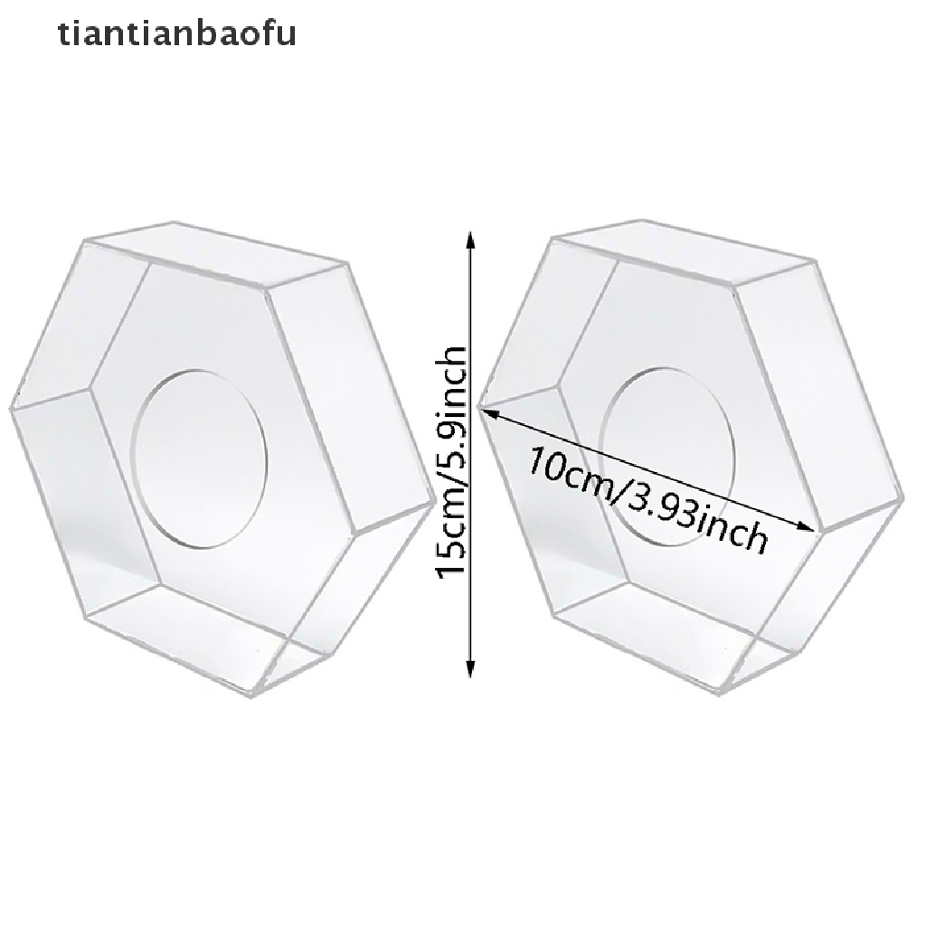 Papan Display Kue Bentuk Segi Enam Bahan Akrilik Bening Untuk Dekorasi