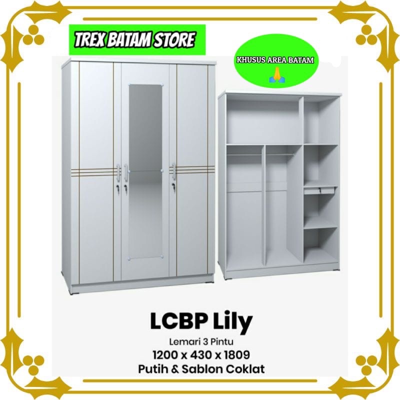 LCBP LILY LEMARI PAKAIAN 3 PINTU (BATAM)