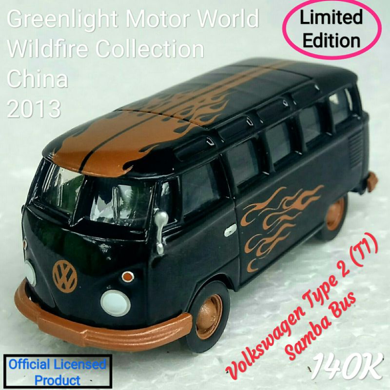 Diecast Mini Scale 64 Greenlight Wildfire Collection VW Volkswagen Type 2 T1 Samba Bus