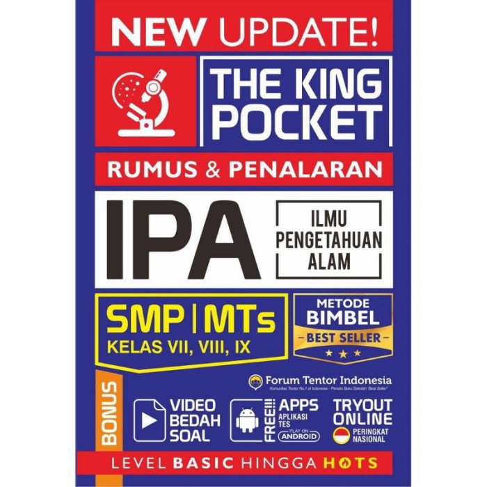 BUKU RUMUS DAN SOAL SMP NEW UPDATE THE KING POCKET IPA DAN MATEMATIKA
