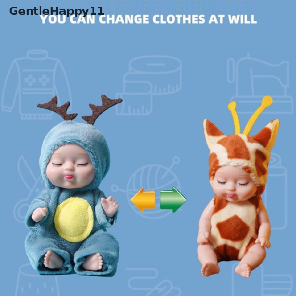 GentleHappy 11*5cm Baby Mini Stuffed Baby Sleeping Dolls For Girls Kids Toys Sleep Doll id