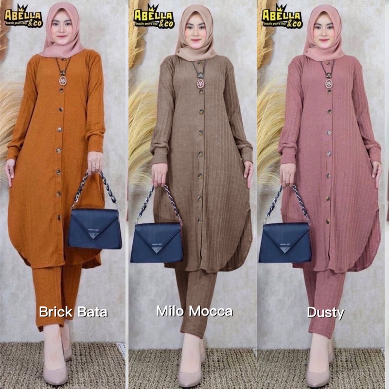 Savila Set - SetCel Knit Rajut Setelan Wanita Rajut LD106+ / 331-6878