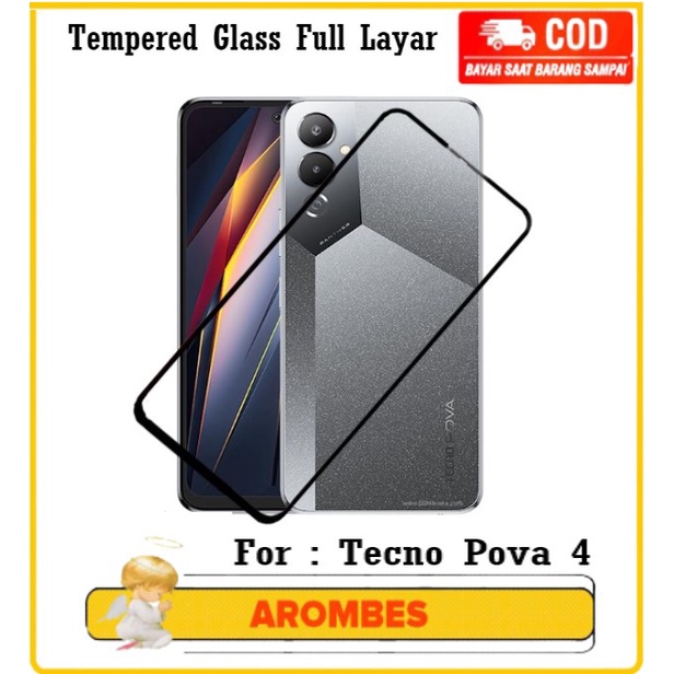 Tempered Glass Full Layar Jernih Sceen Protector Tecno Pova 4 Pova 4 Pro Pova 5G Pova Neo 5G Pelindu
