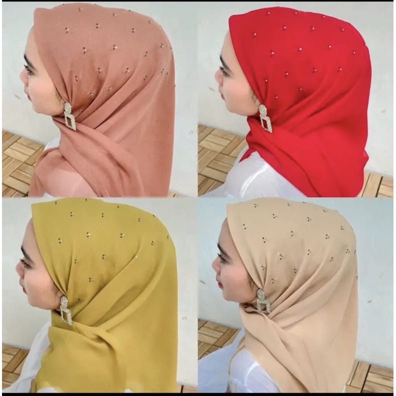 Kerudung Segi Empat Payet Mickey Hijab Segiempat Bella Lasercut Payet Mutiara Termurah pasar hija'b