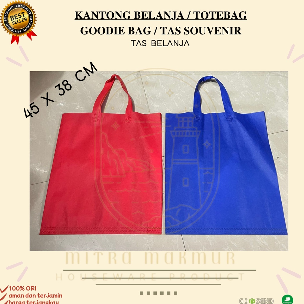 NEW!! TAS BELANJA / GOODIE BAG / TAS SPUNBOND / TOTE BAG 45 X 38 CM