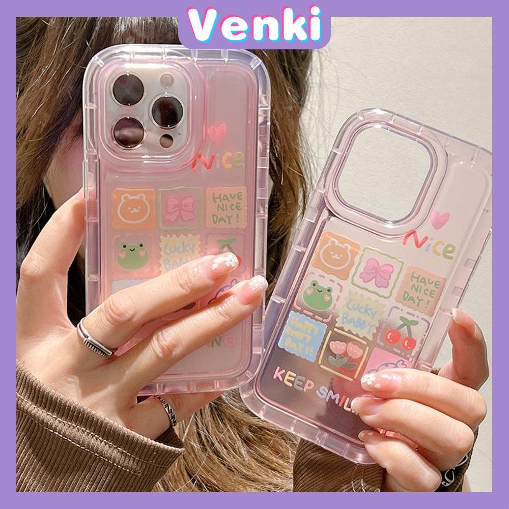 Case For iPhone 14 Pro Max TPU Soft Jelly Airbag Clear Pink Case Cute Squared Animals Camera Protection Shockproof For iPhone 14 13 12 11 Plus Pro Max 7 Plus X XR