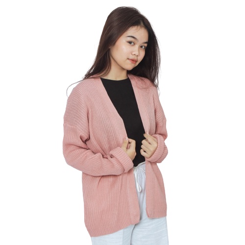 Tokomilkan - Cardigan Rajut Wanita CARDY OUTER  / Kardigan Cewek Oversize Rajut Halus