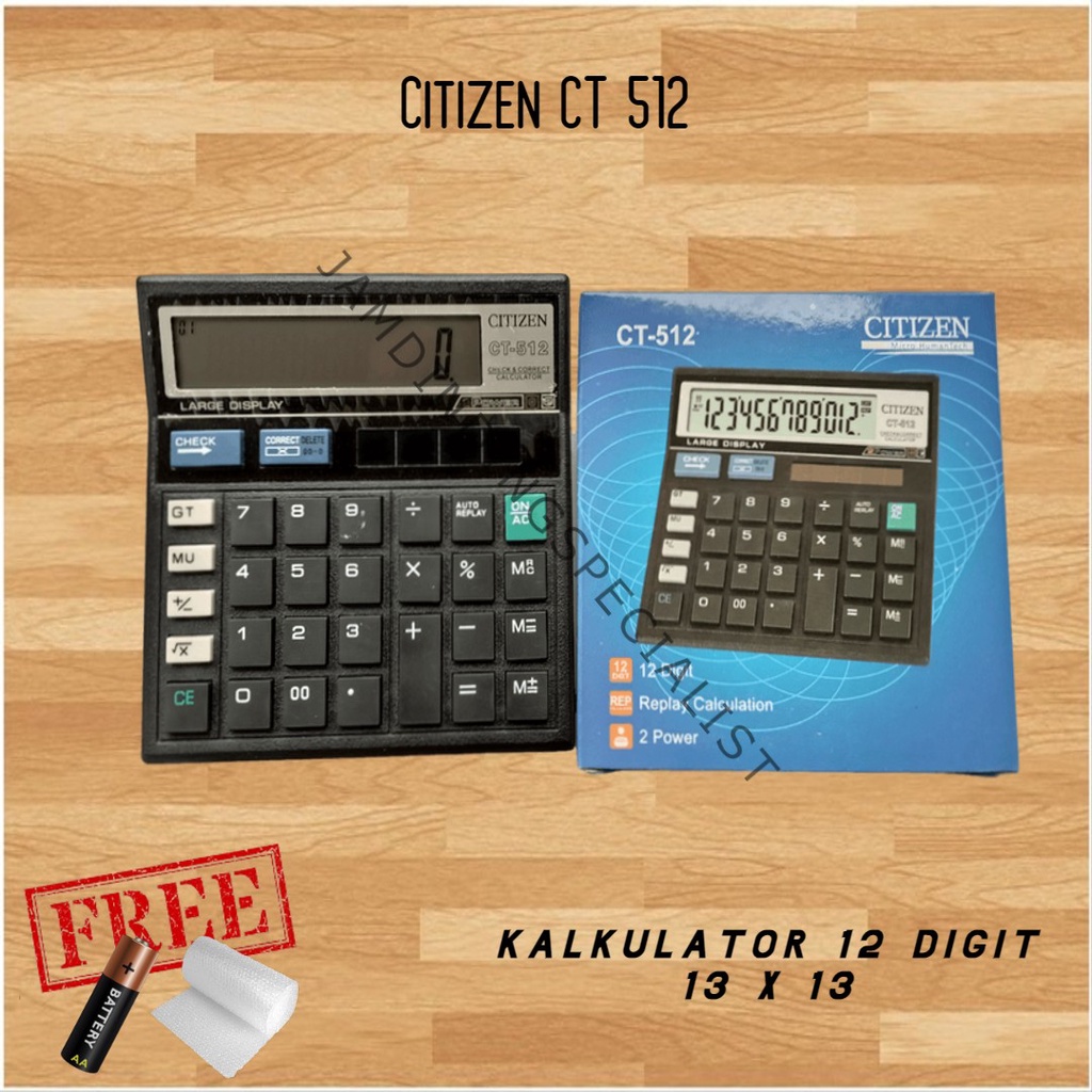 

Kalkulator Mesin Hitung Murah Kantor Dagang Sekolah Terlaris 12 Digit 13cm X 13cm CT 512