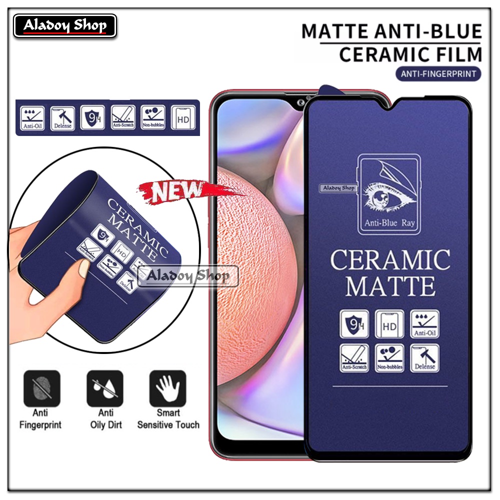 PAKET 3IN1 Anti Gores Blue Matte Anti Glare Samsung A10S/M10S + Tempered Glass Camera dan Skin Carbon