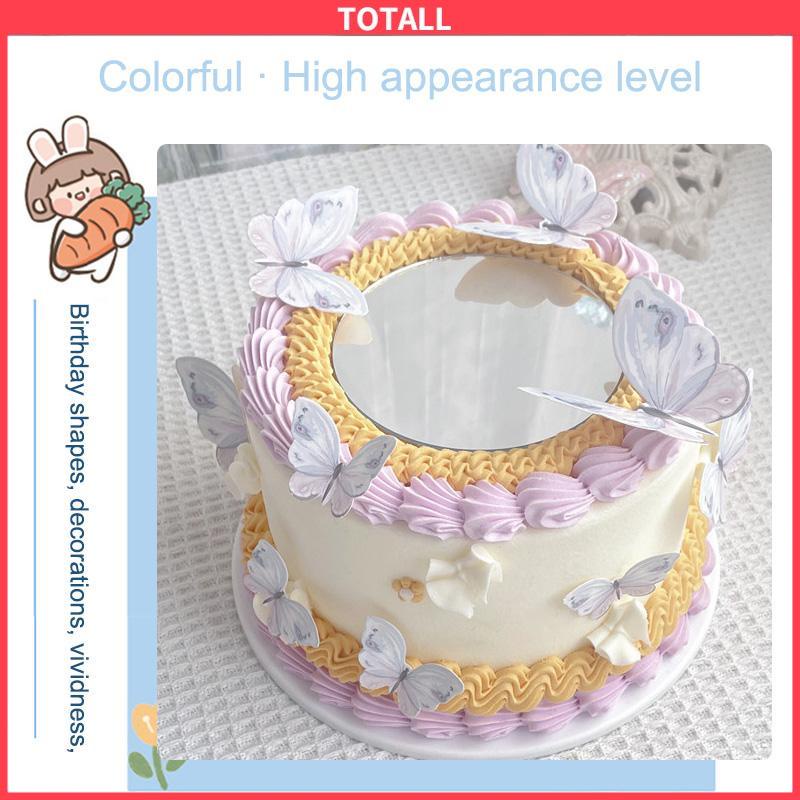 COD Cake Topper Hiasan Kue kupu Kupu Butterfly Pink Ungu Biru Ulang Tahun-Totall