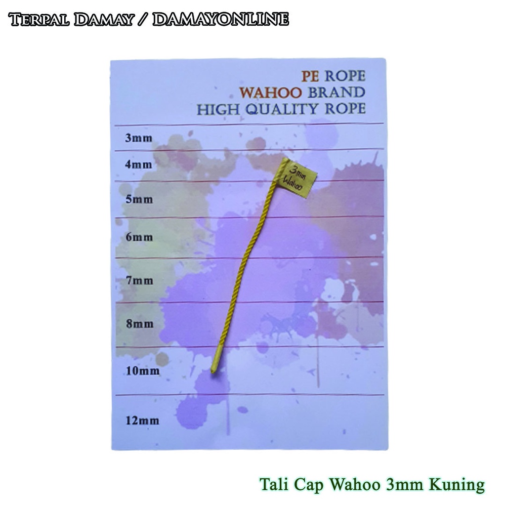 

Tali Tambang PE Cap Wahoo 3mm Kuning / Meter ( Harga Per Meter )