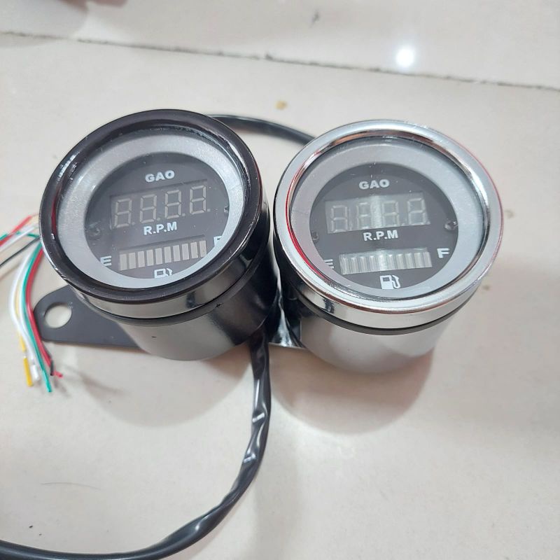 Speedometer motor led plus amper bensin universal rpm plus amper bensin