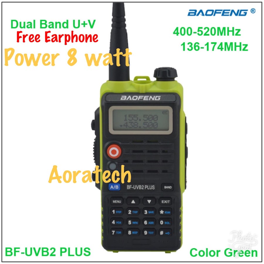 HT UVB2 Plus Baofeng BF-UVB2  BF-UVB2 Plus Abu 8 Watt 128CH UHF VHF  Diatas UV5R dan UV82  Free Handset original