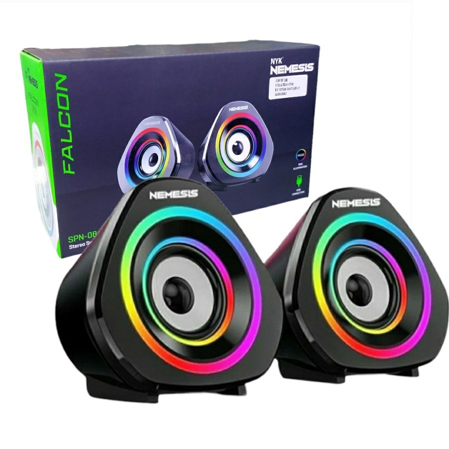 SPEAKER STEREO RGB 2.0 SPN-08 FALCON  (SP GN08BL)