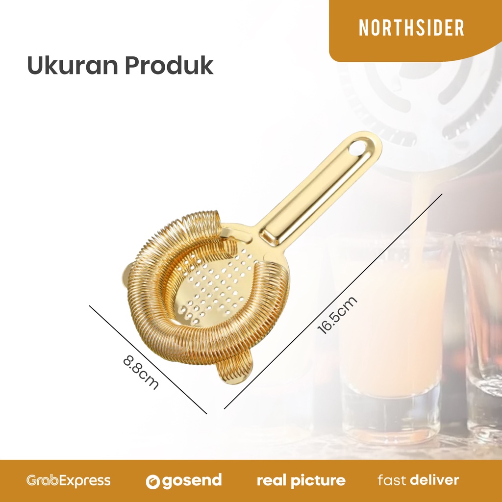 BAR STRAINER CROSS SARINGAN COCKTAIL SHAKER ICE SEPARATOR STAINLESS