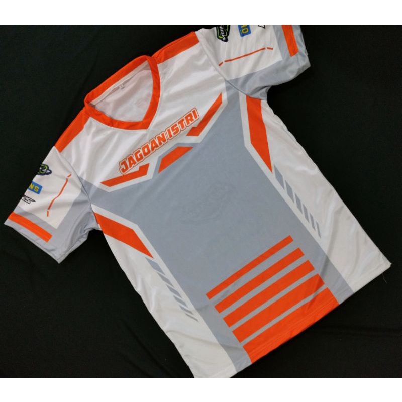 Baju Kaos Jersey Racing Balap Road Race Custom Warna Abu Putih Desain Suka Suka