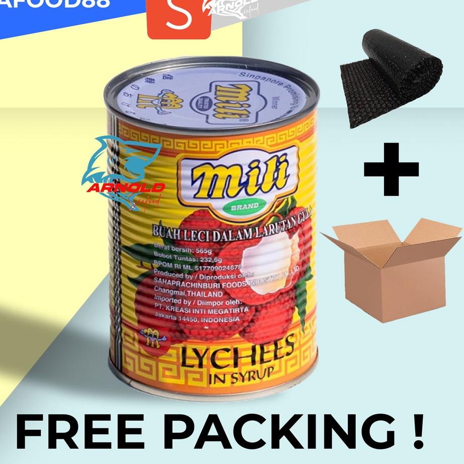 

ペ MILI Lychee In Syrup 565 gr / Leci Kaleng / Kelengkeng Kaleng Trend