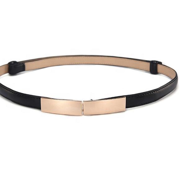Hadir Pilihan IKAT PINGGANG WANITA KECIL KEPALA BESI / WOMEN BELT THIN SKINNY METAL GOLD ELASTIC - 782