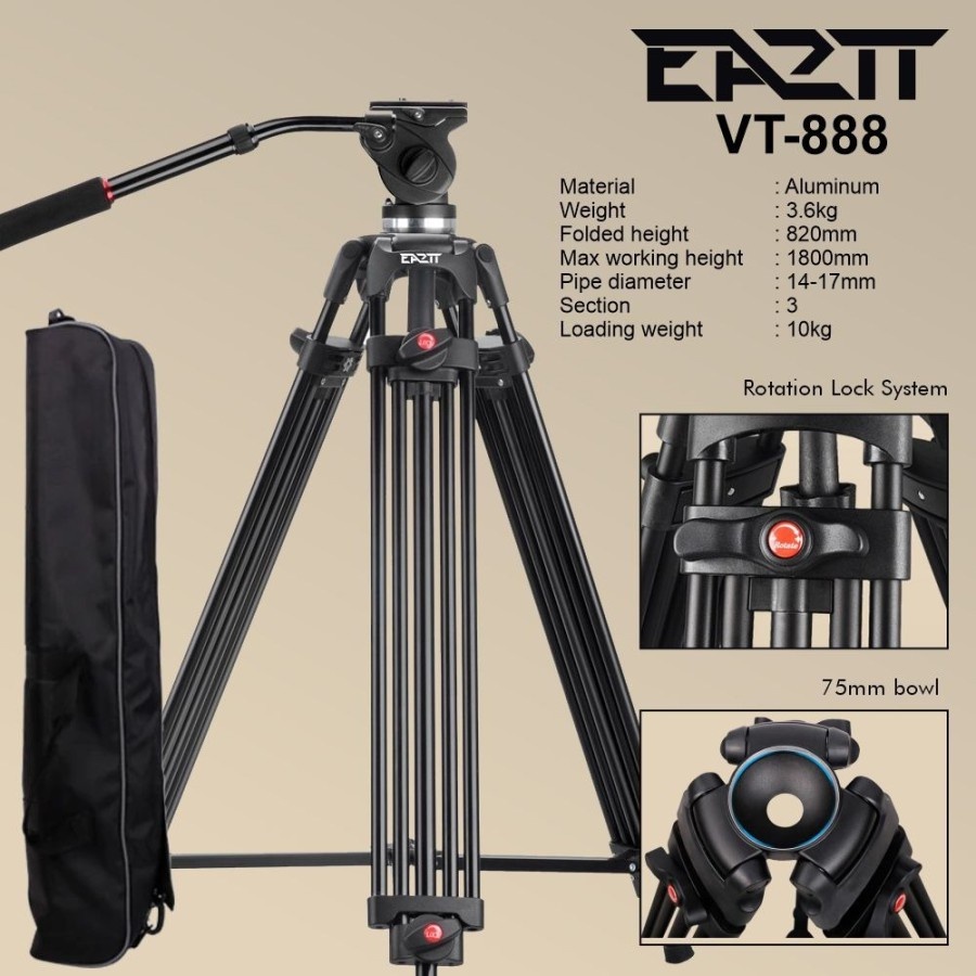 tripod video professional EA2TT VT-888