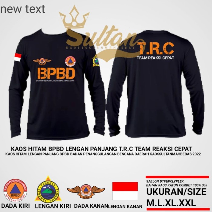 kaos BPBD Lengan Panjang/ Baju BPBD 01