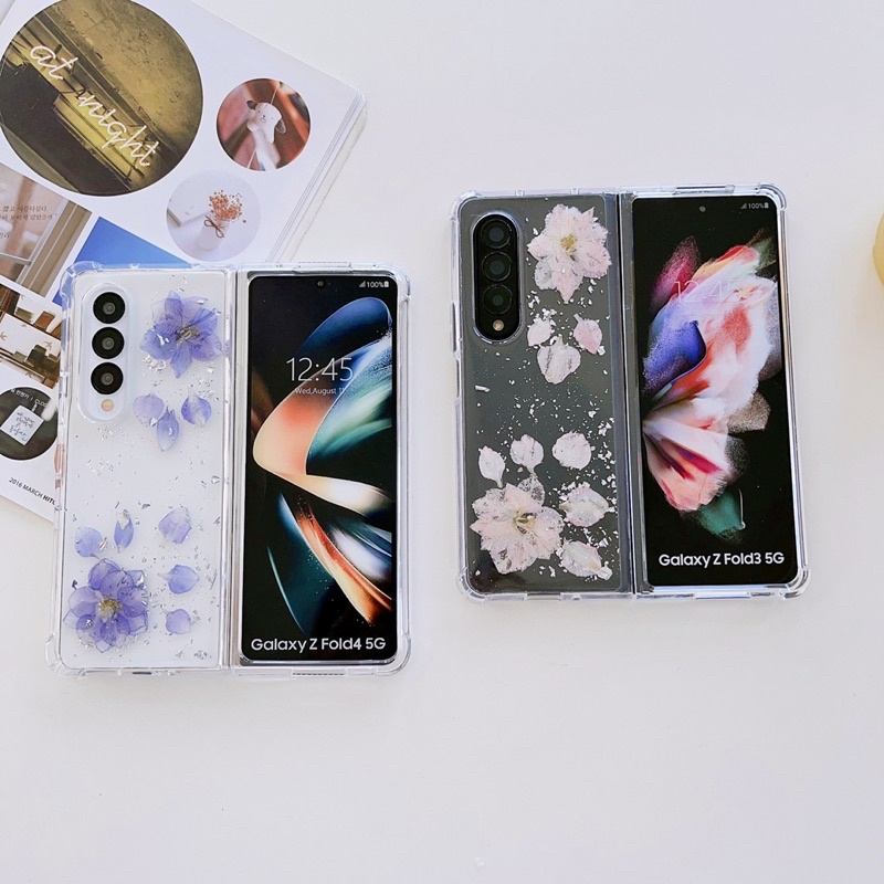 SAMSUNG Z FOLD 6 5 4 ZFOLD 5 FOLD6 ZFOLD6 FOLD5 ZFOLD4 FOLD4 CASE Motif Bunga Star Glitter Galaxy Readystock ZFOLD 2 3 READY