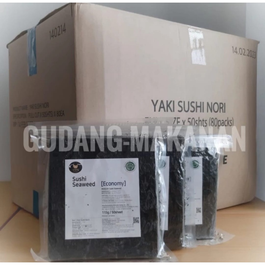 Manjun Yaki Sushi Nori Economy Grade 1 Dus isi 80pck