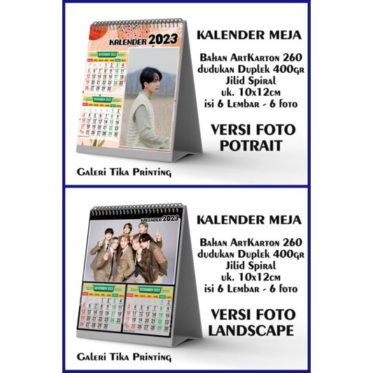 Jual Kalender Meja Mini 2023 Bisa Custom Foto Dan Nama Kalender Duduk