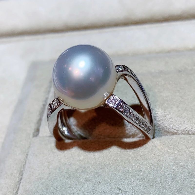 natural [MUTIARA GRADE A WITH RING SILVER 925] emban cincin wanita ring perak silver 925 emas