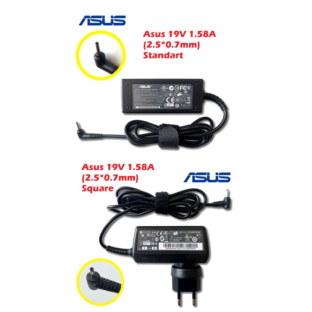 ORIGINAL ADAPTOR ASUS 19V 1.58A (2.5x0.7MM) eeePC 1001 1005 1015 1025 X101 SMALL PIN ORIGINAL