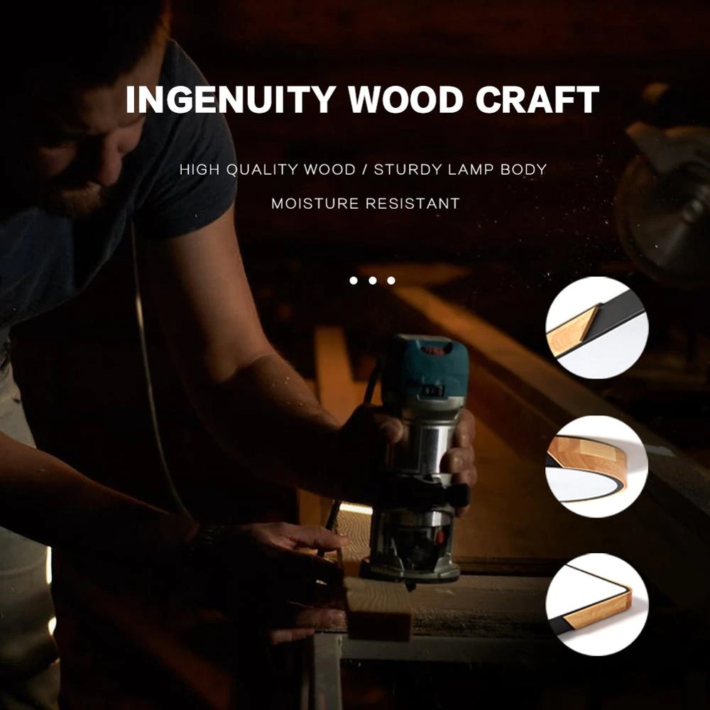 Lampu LED Plafon Modern Ceiling Light 24W 30cm Cool White - Black - 7RLL9FBK