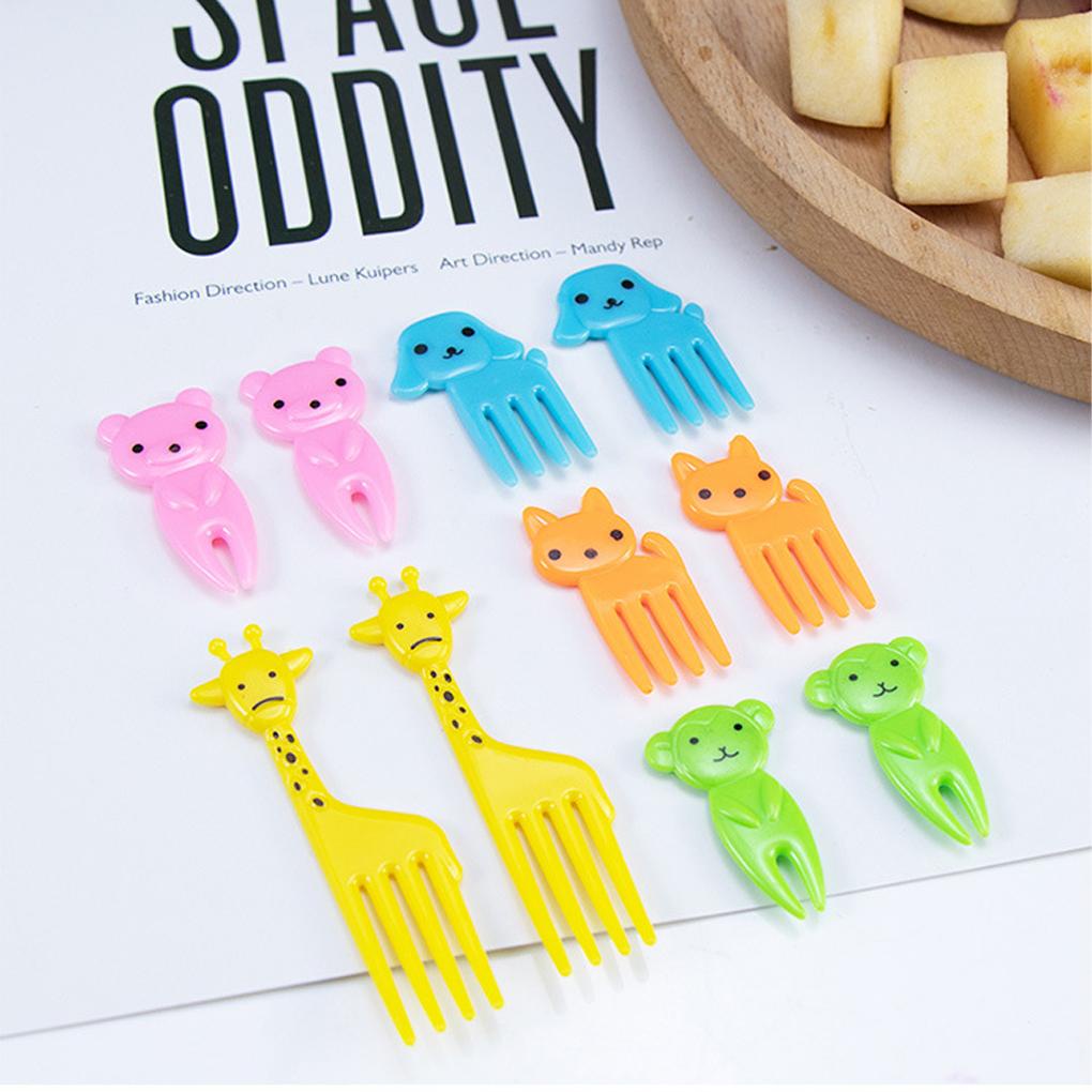 10pcs Mini Animals Food Picks Kids Fun Lunch Box Decor Stick Gaya Lucu Tusuk Gigi Reusable Dekorasi Pesta Dessert Buah