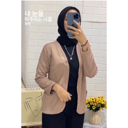 Blazer Polos Wanita/Cewek Tanpa Kancing Premium Quality