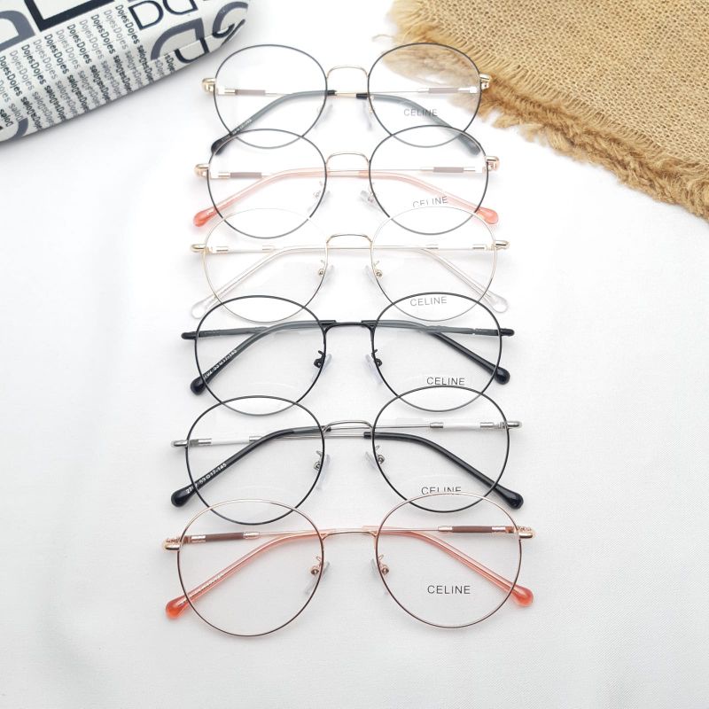 kacamata 2702 bulat wanita lensa photocromic blueray bluecromic normal minus cyl