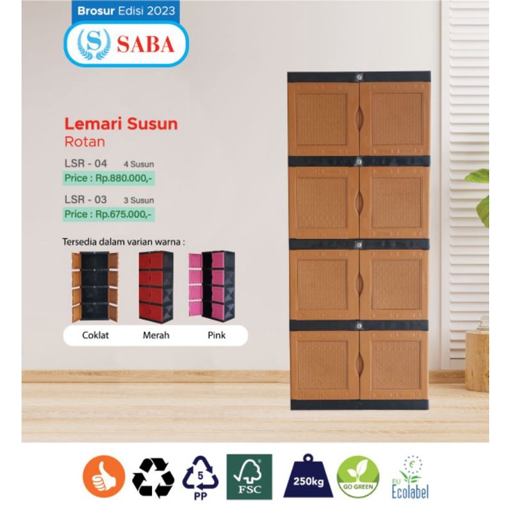lemari plastik saba/lemari plastik/lemari susun rotan/lemari 4 susun/lemari 3 susun/rotan/lemari rot
