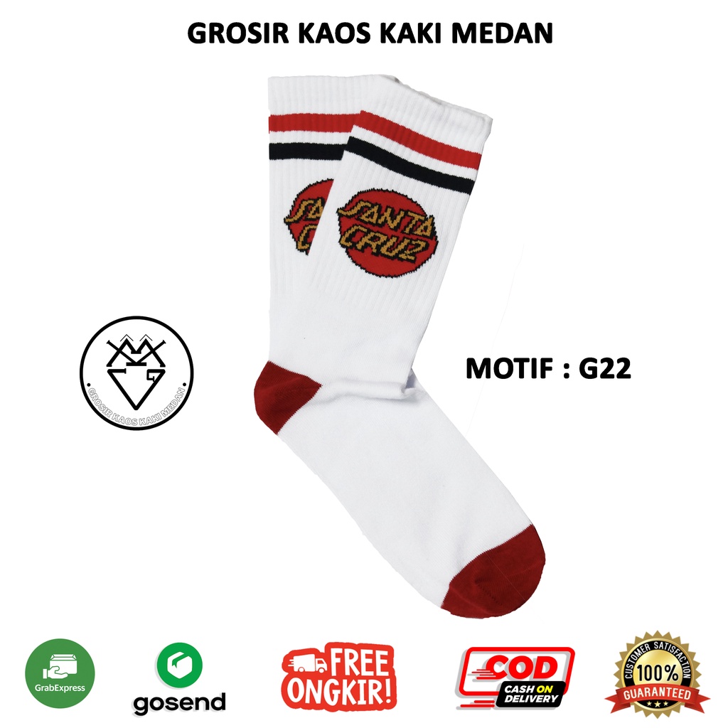DISKON Kaos Kaki Skate Oldschool Motif Santa Cruz G22
