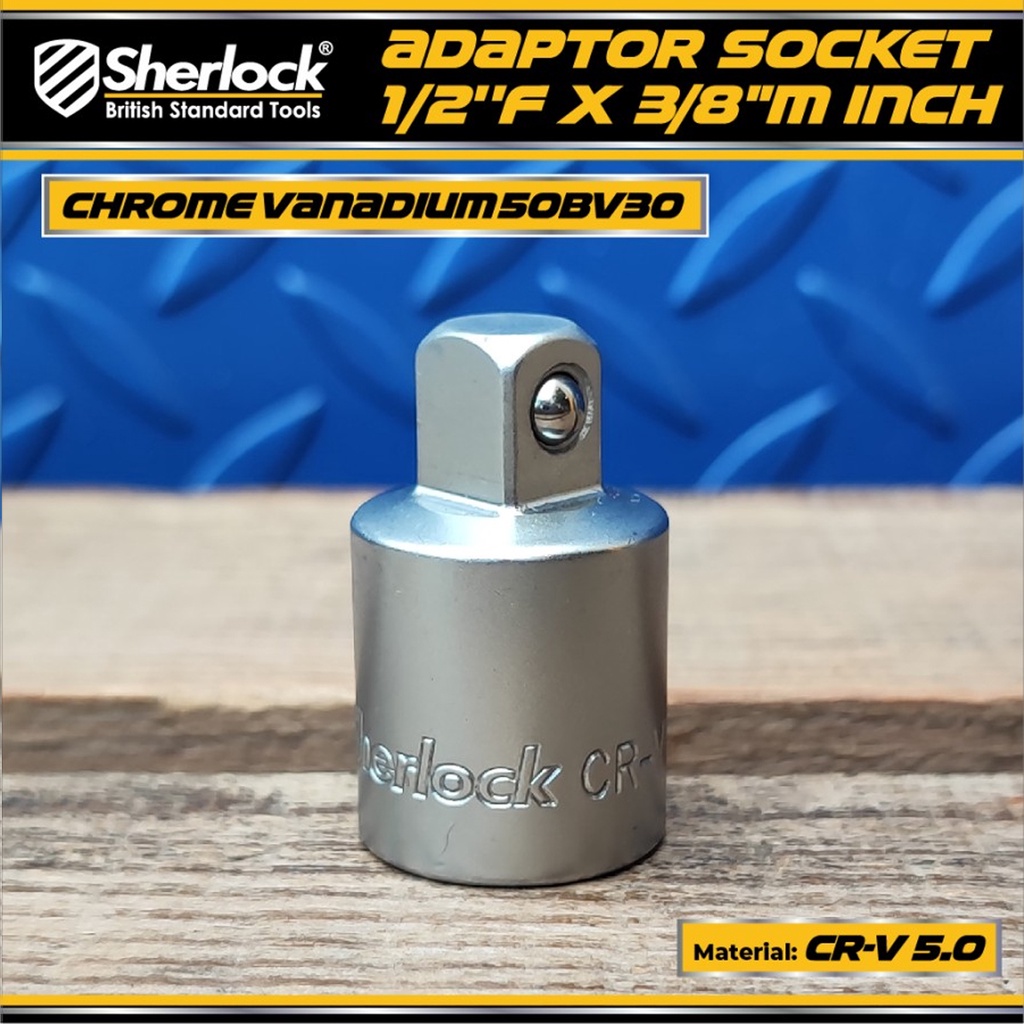 Adaptor Socket 1/2&quot; F x 3/8&quot; M inch Sherlock Sambungan Konversi Socket