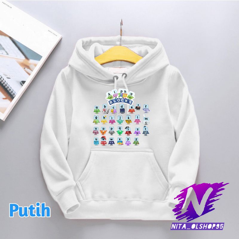 sweater hoodie anak alphabet block