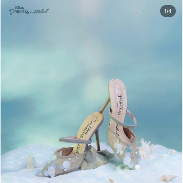 Ittaherl x Disney Princess - Under The Sea 60mm Pointy Heels Sage size 39