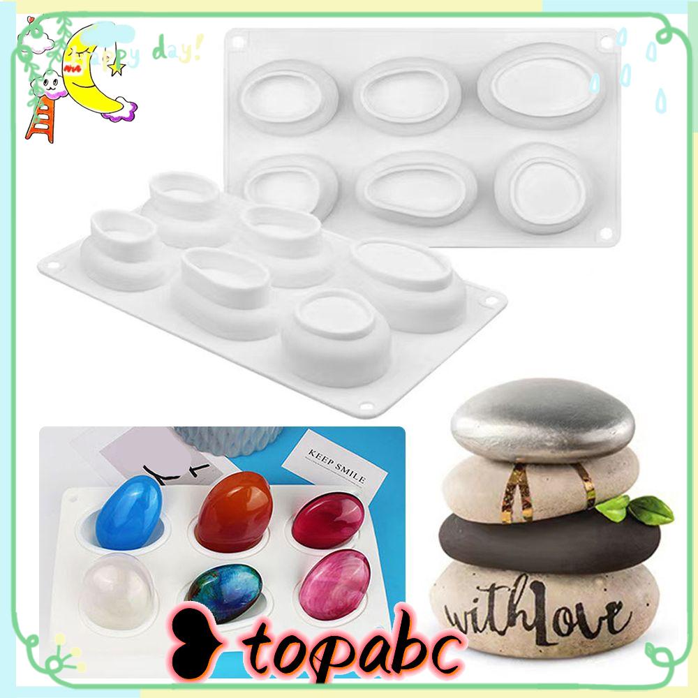 Top Oval Bentuk Batu Bulat Handmade Alat Dekorasi Kue Cetakan Coklat Jelly Dome Mousse