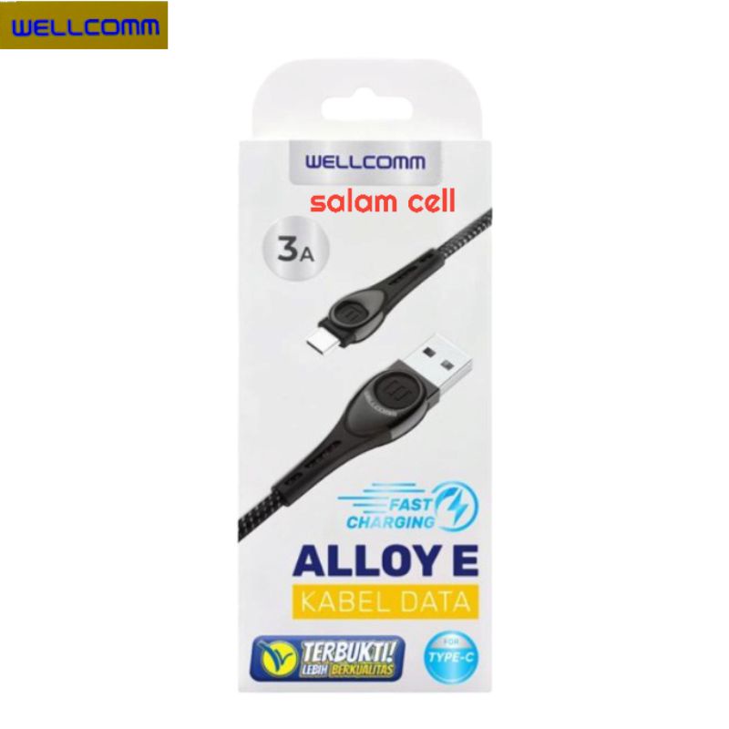 Kabel Data Type-C to Type-C Wellcomm Alloy C Original Garansi Resmi